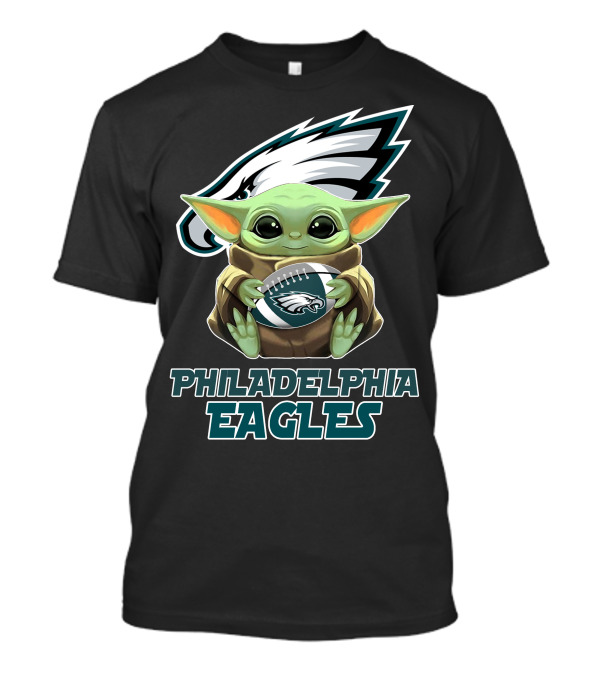 Philadelphia Eagles Baby Yoda Football T-Shirt