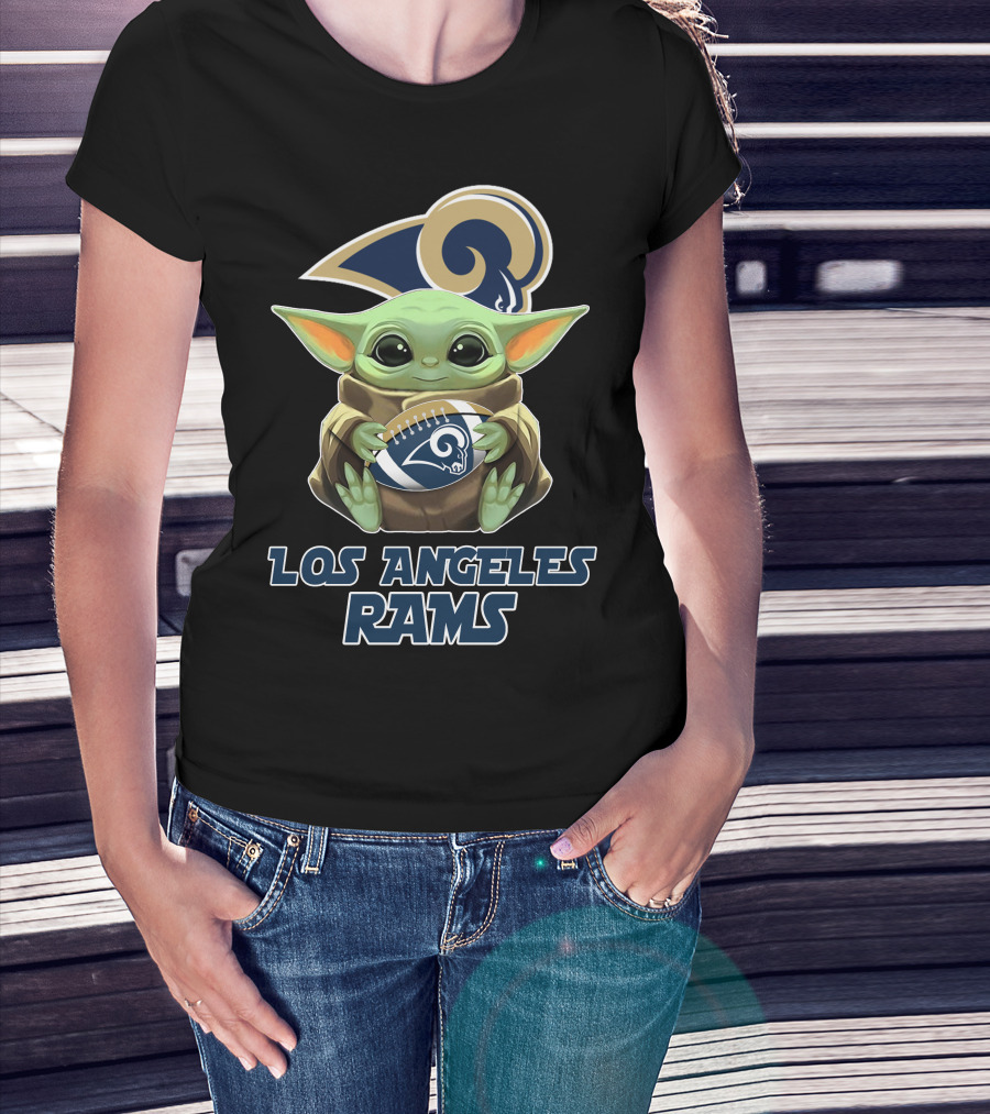 Los Angeles Rams Baby Yoda Football T-Shirt