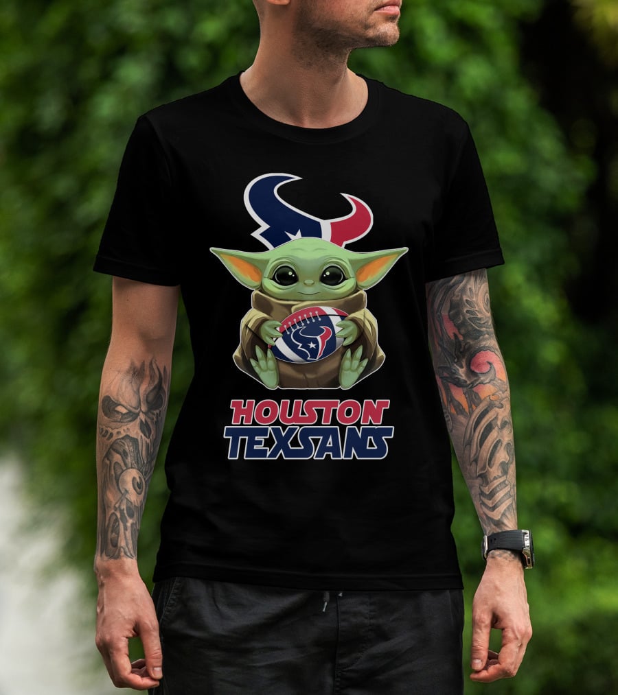 Houston Texans Baby Holding Football With Team T-Shirt