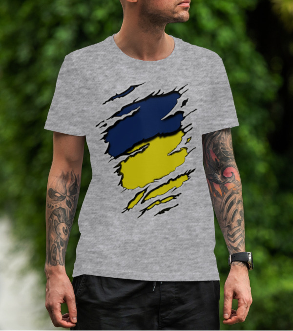 Yan Pack Blue Yellow Claw Marks T-Shirt