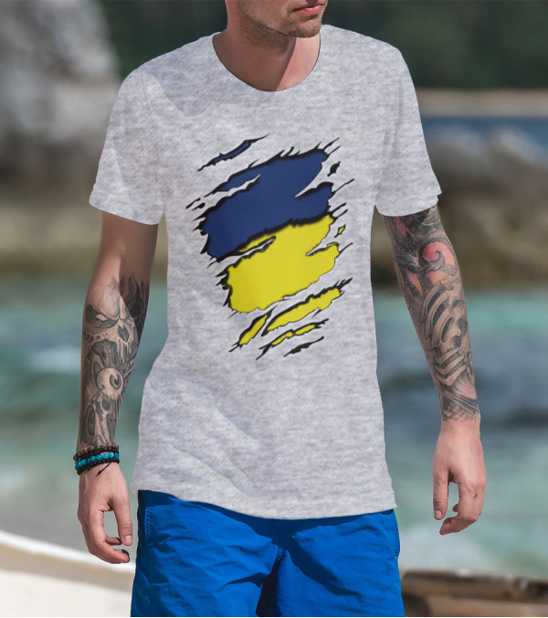 Yan Pack Blue Yellow Claw Marks T-Shirt