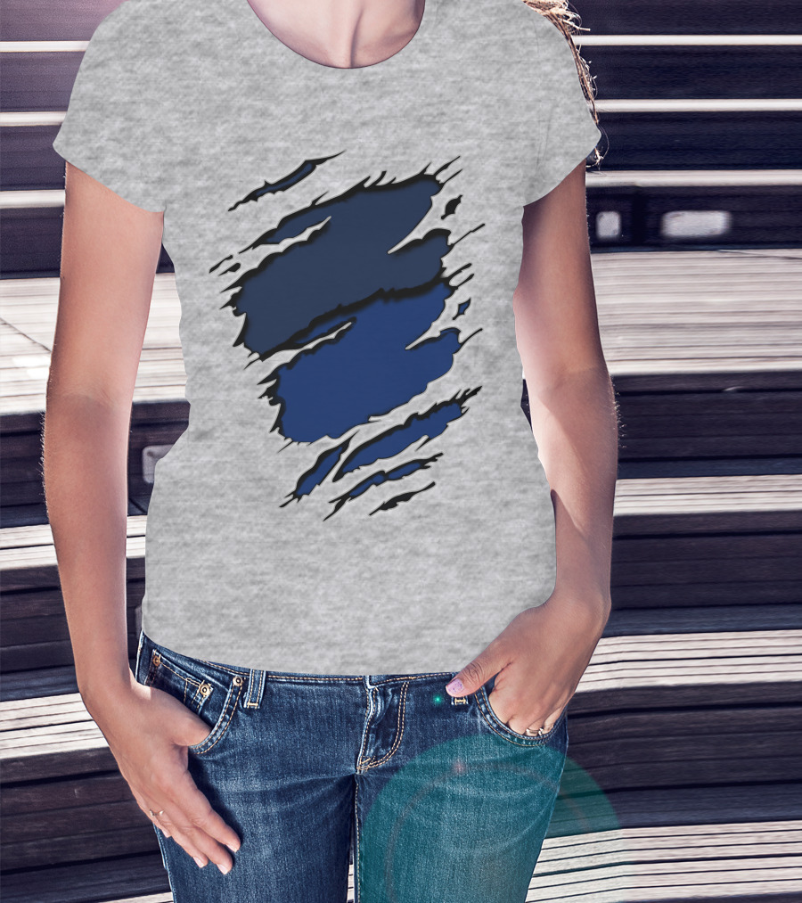 Cow Yan Blue Claw Marks T-Shirt