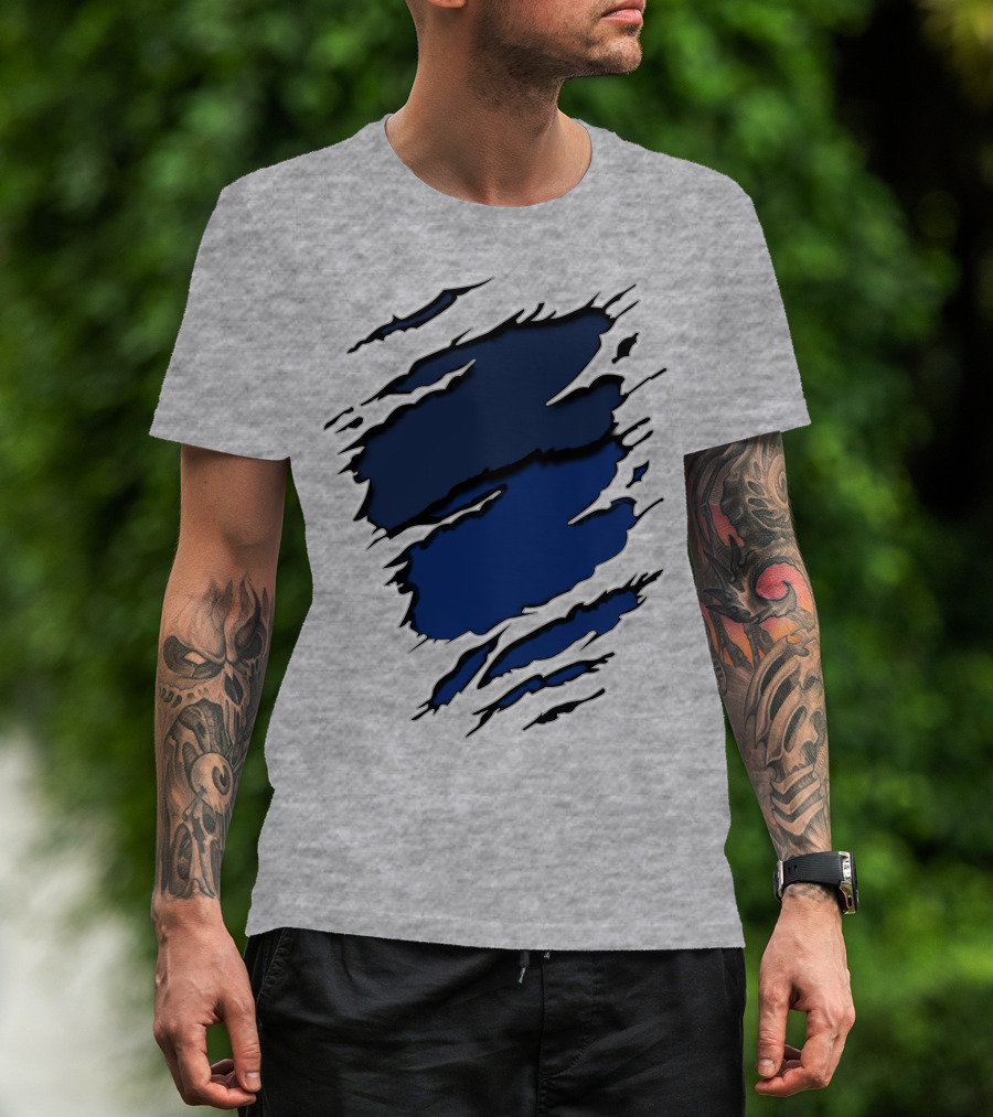Cow Yan Blue Claw Marks T-Shirt