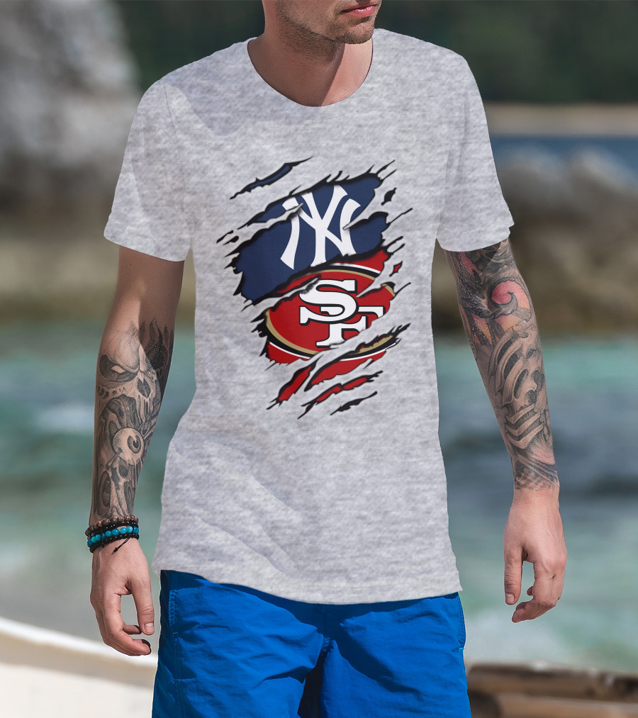 Ny Yankees 49ers Logo Mashup T-Shirt