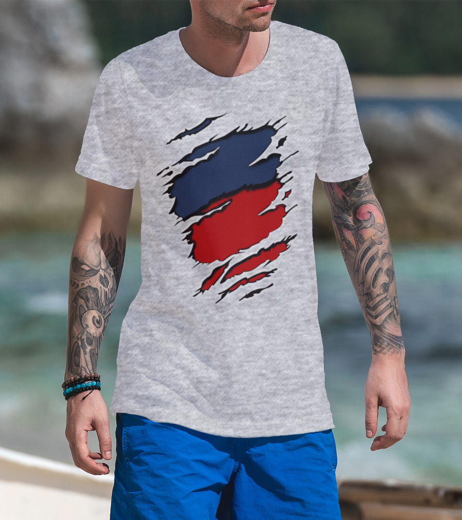 Ers Yan Blue And Red Claw Marks T-Shirt