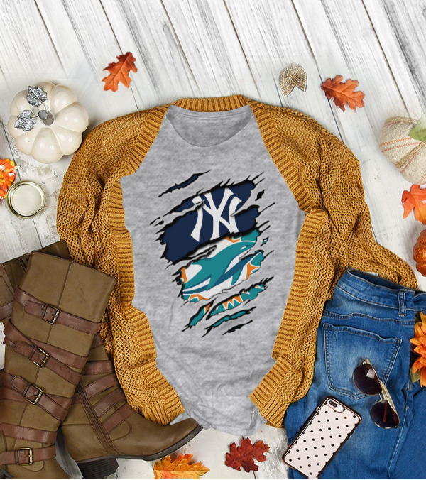 Yankees Dolphins Logo Mashup T-Shirt