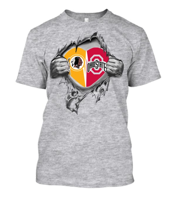 Redskins Ohio State Heart Logo Tear T-Shirt