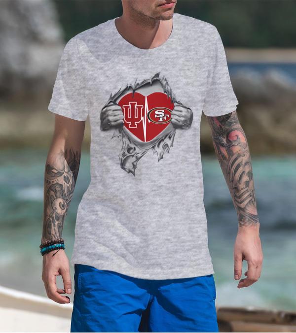 49Ers Indiana Hoosiers Heart T-Shirt