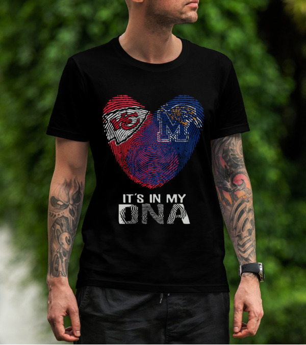Chiefs Memphis It's In My DNA Heart Fingerprint T-Shirt