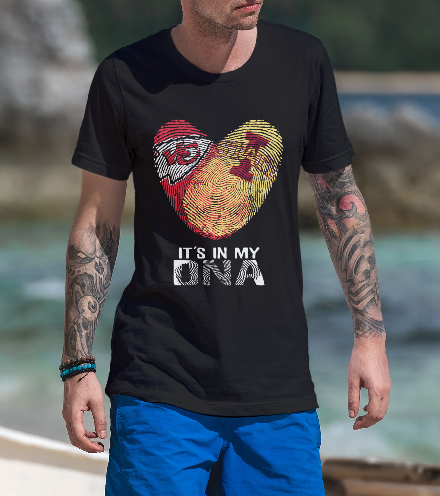 Chiefs Iowa State Fingerprint Heart It's In My Dna T-Shirt