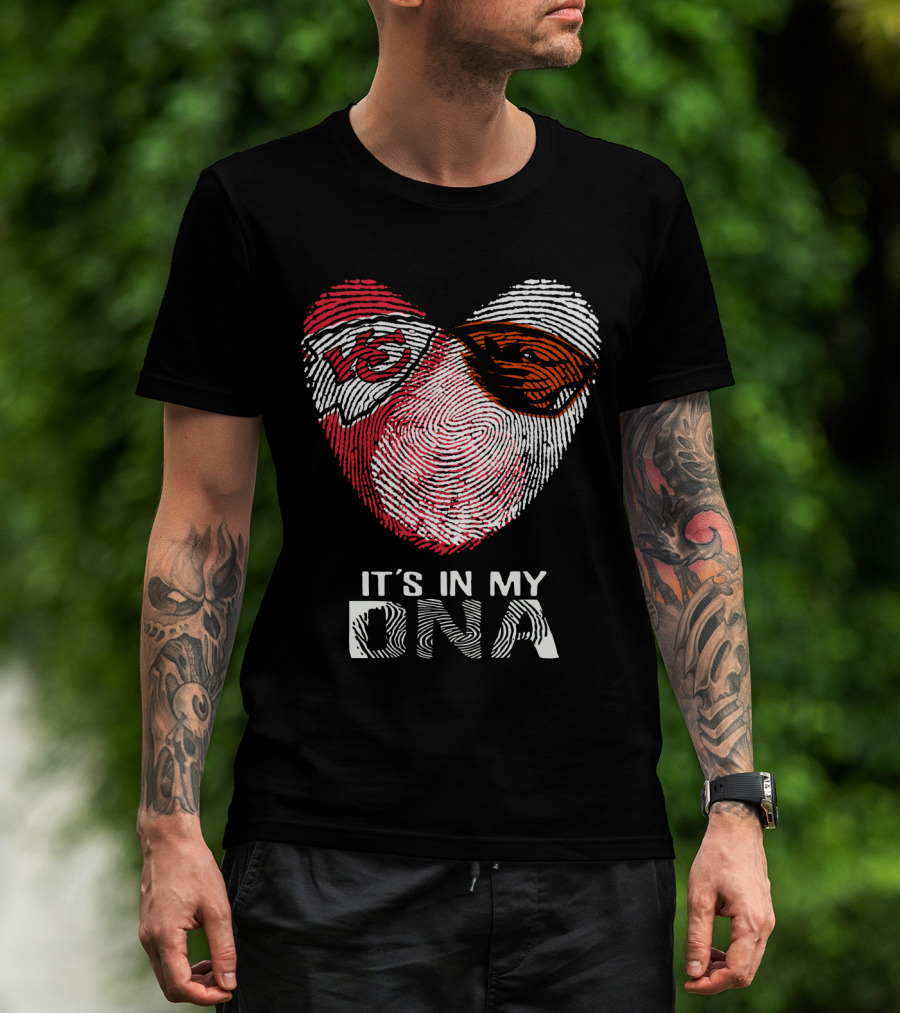 Chiefs Beavers It's In My DNA Heart Fingerprint T-Shirt