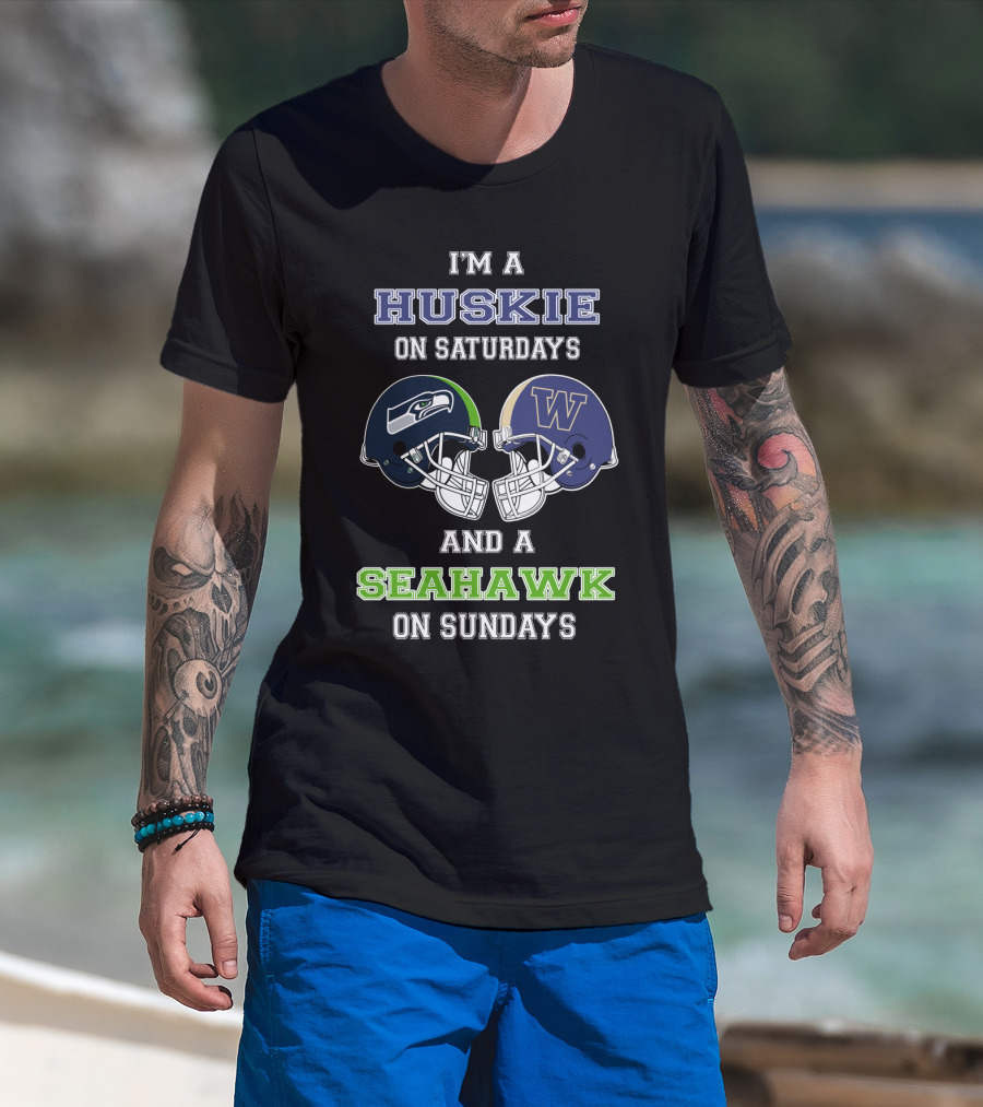 I'm A Husky On Saturdays And A Seahawk On Sundays T-Shirt