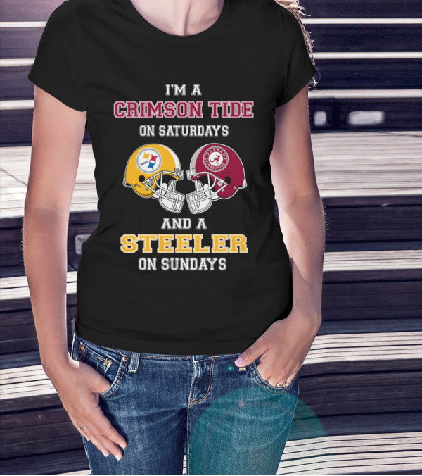I'm A Crimson Tide On Saturdays And A Steeler On Sundays T-Shirt