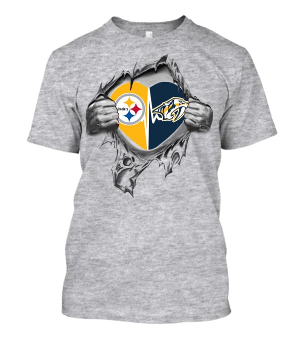 Steelers Predators Heart Passion Fan T-Shirt