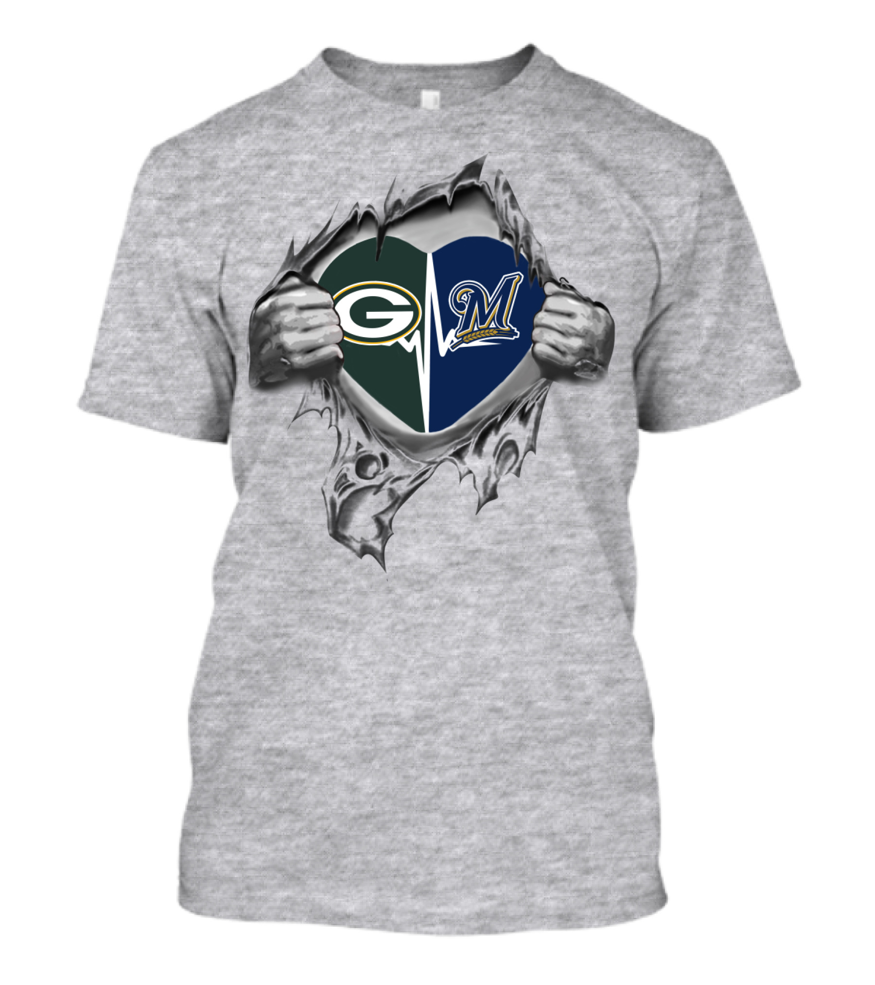 Green Bay Packers Milwaukee Brewers In My Heart T-Shirt