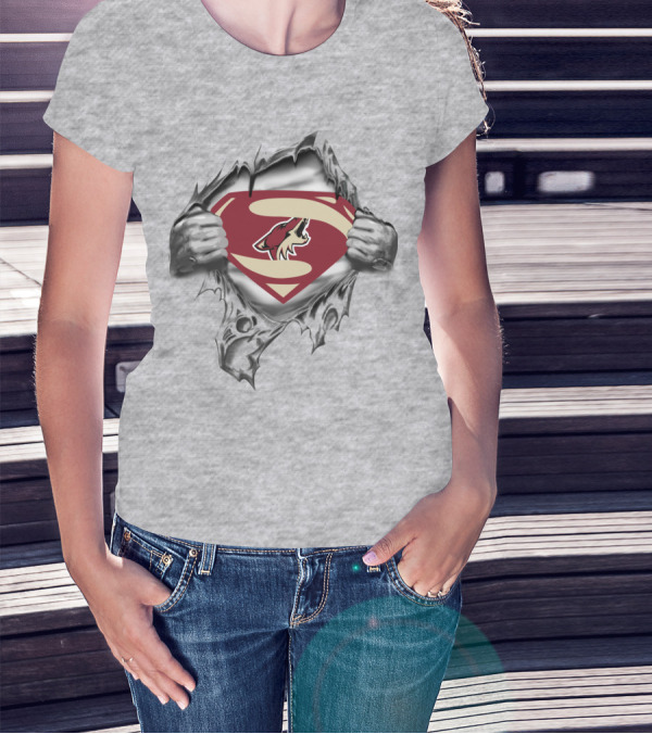 Coyotes Super Man Logo Torn Comic T-Shirt