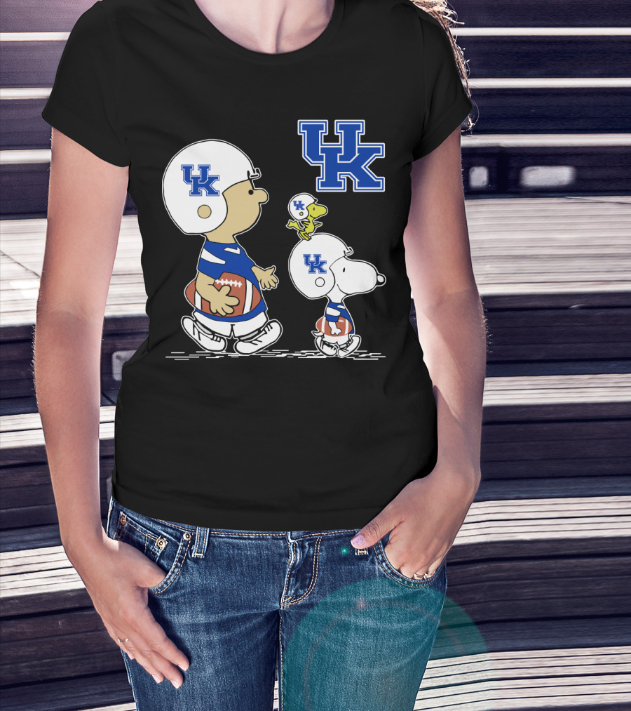 Kentucky Wildcats Peanuts Snoopy Woodstock Football Helmet T-Shirt