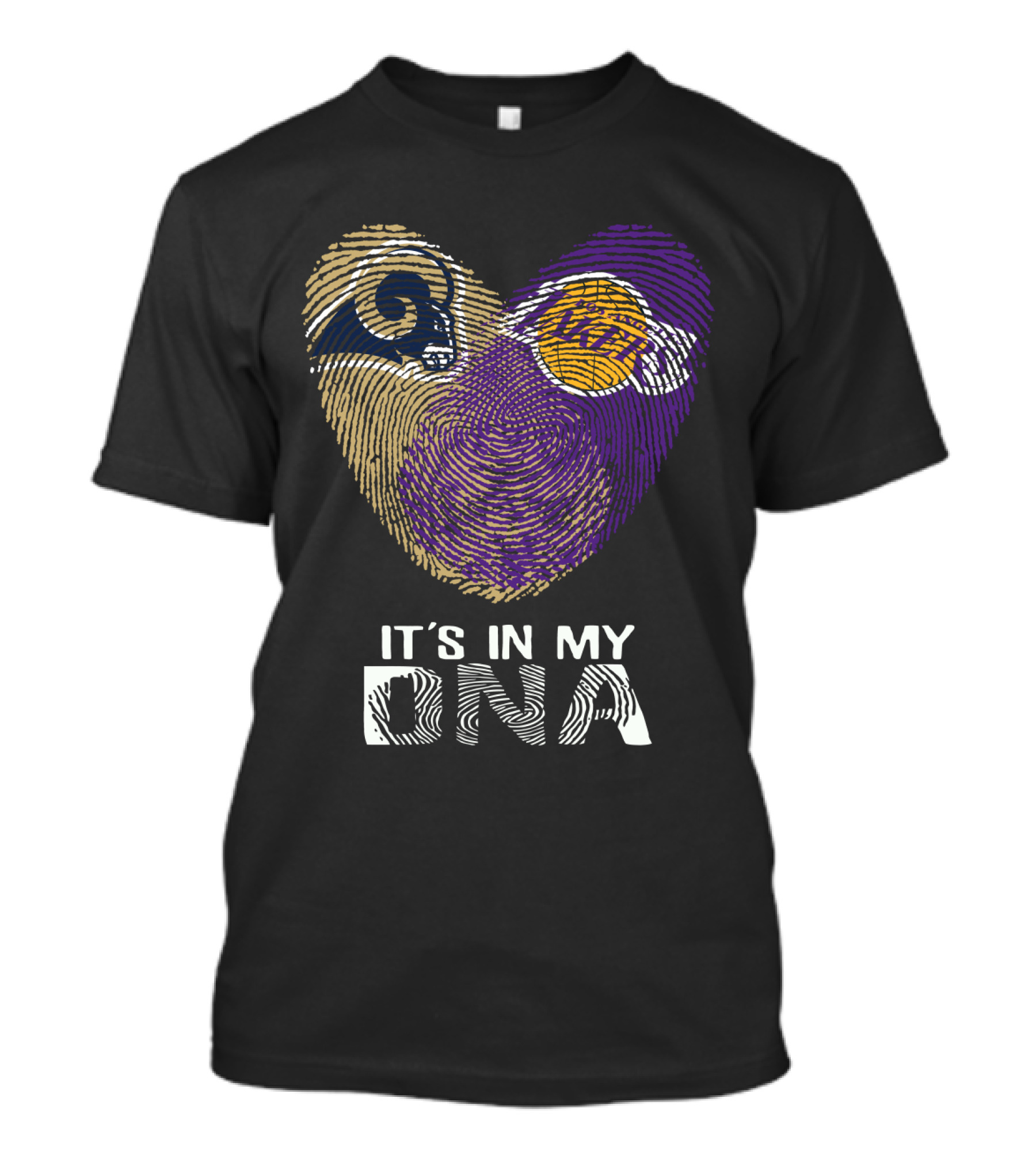 Rams Lakers It's In My Dna Fingerprint Heart T-Shirt