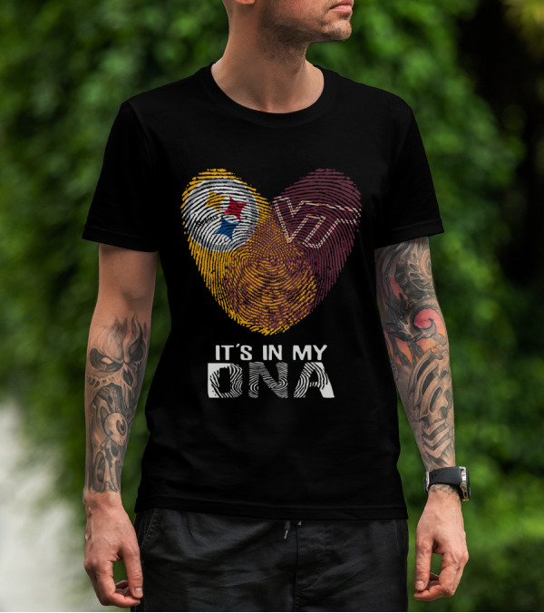 Steelers VT It's In My DNA Fingerprint Heart T-Shirt