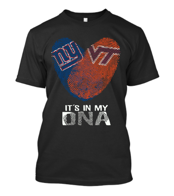 Giants VT It's In My DNA Fingerprint Heart T-Shirt