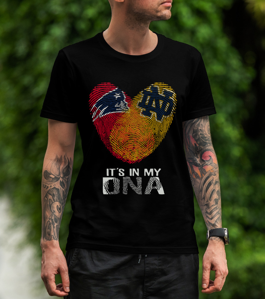Patriots Notre Dame It's In My DNA Fingerprint Heart T-Shirt