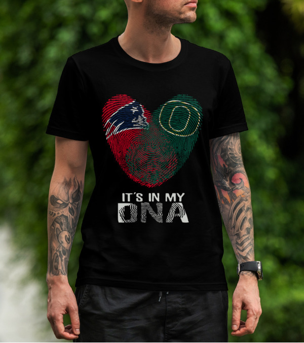 Patriots Ducks It's In My DNA Fingerprint Heart T-Shirt