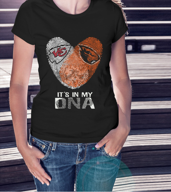 Chiefs Oregon State It's In My DNA Fingerprint Heart T-Shirt