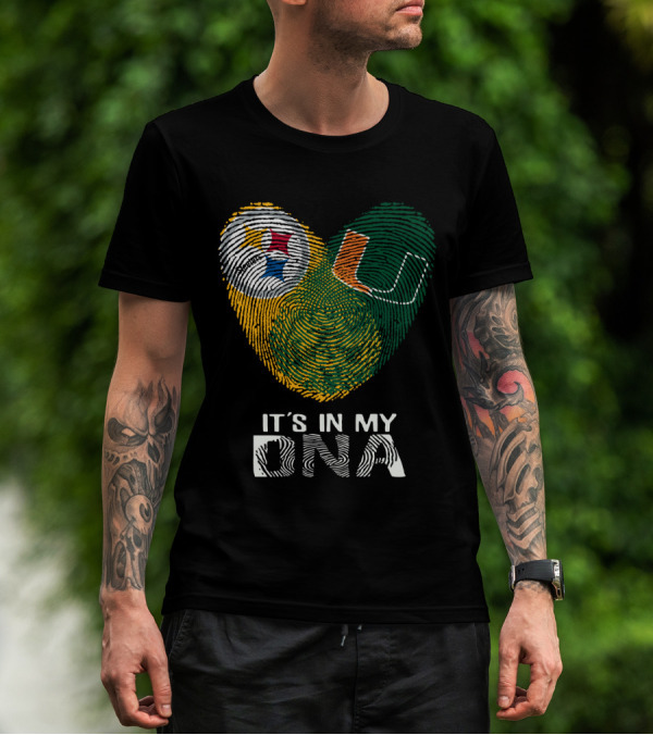 Steelers Hurricanes It's In My DNA Fingerprint T-Shirt