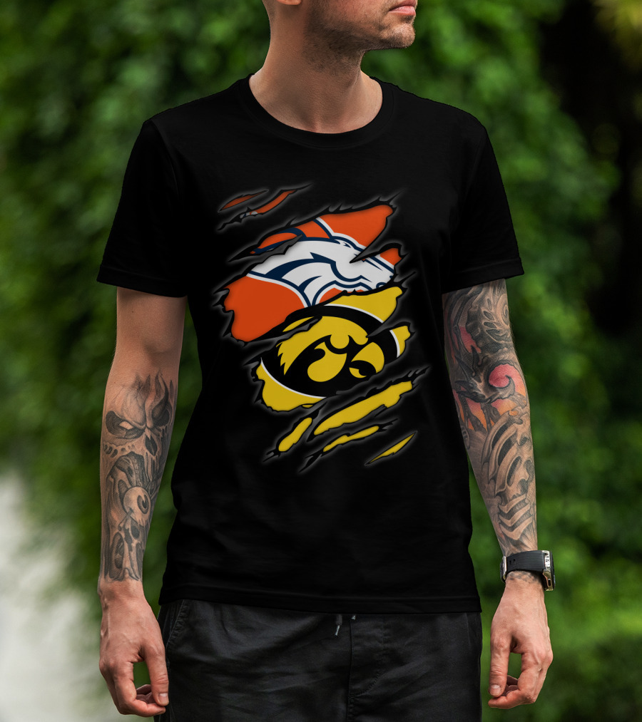Broncos Iowa Hawkeyes Rip Claw T-Shirt