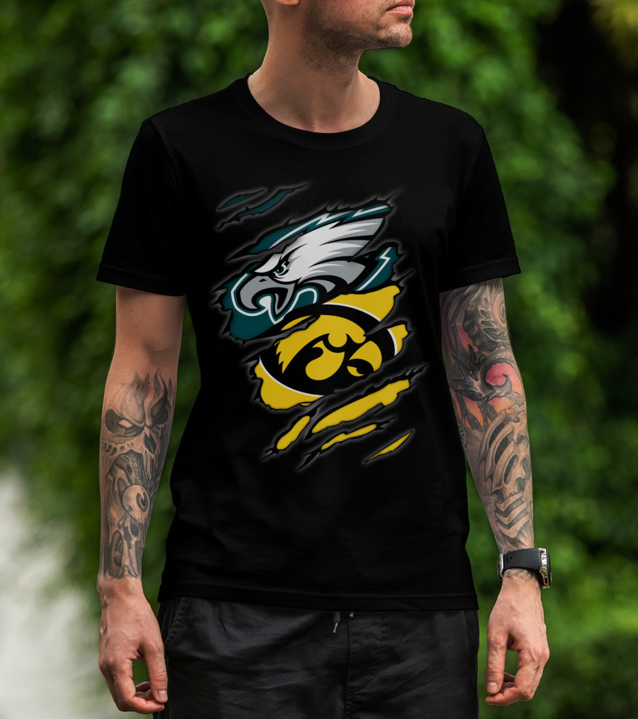 Eagles Iowa Hawkeyes Logo Mashup T-Shirt