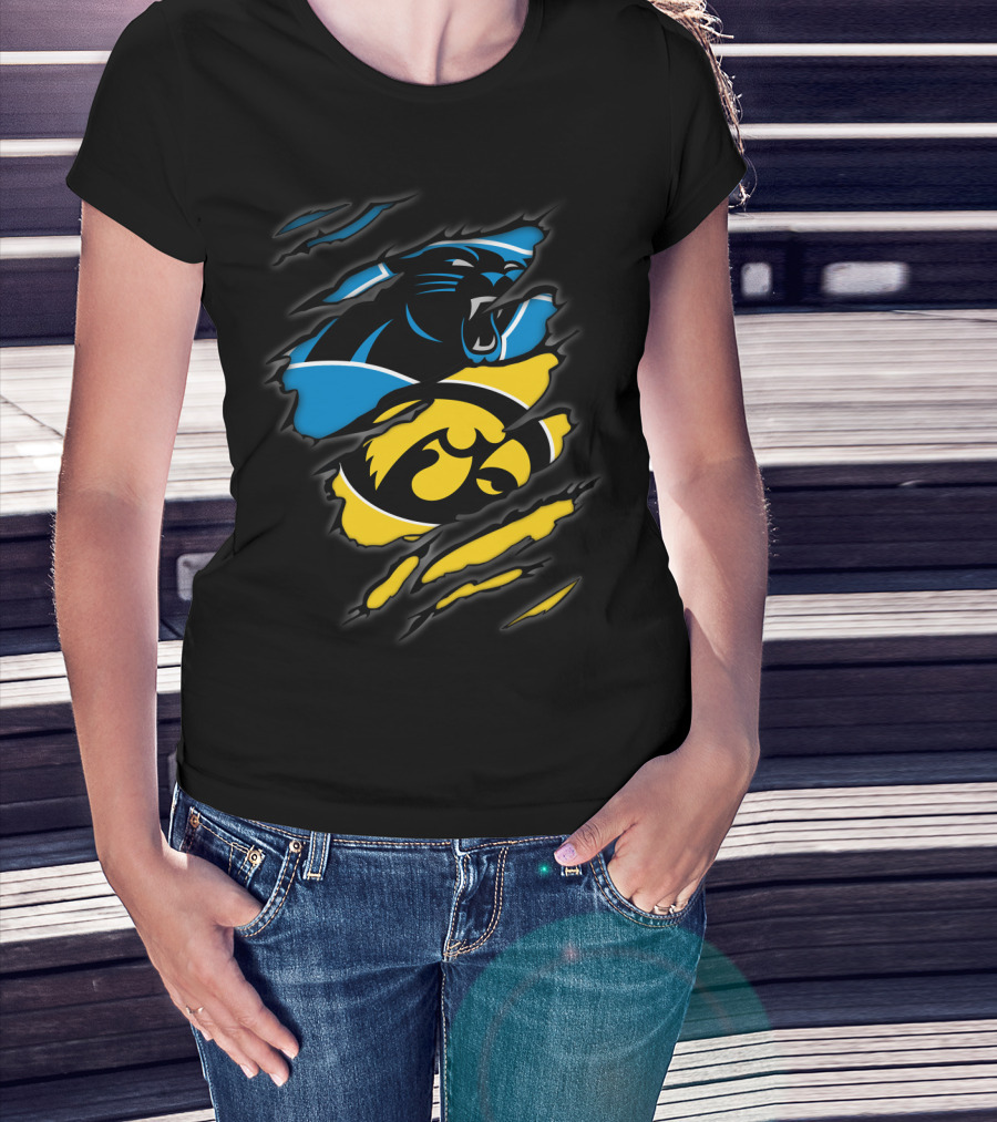 Carolina Panthers Iowa Hawkeyes Crossover T-Shirt