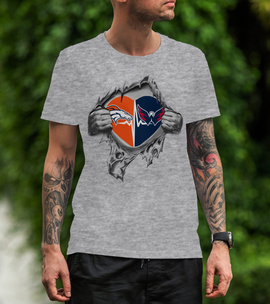 Broncos Capitals Heart Logo Fusion T-Shirt