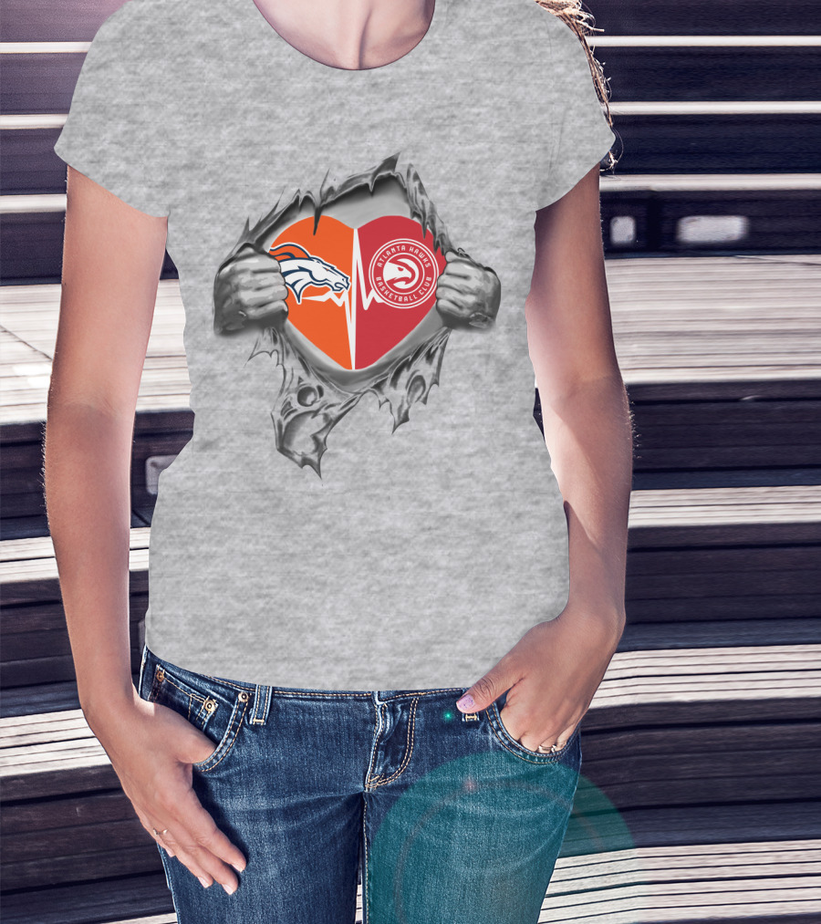 Broncos Hawks Heart Loyalty Denver Atlanta Fan Passion T-Shirt