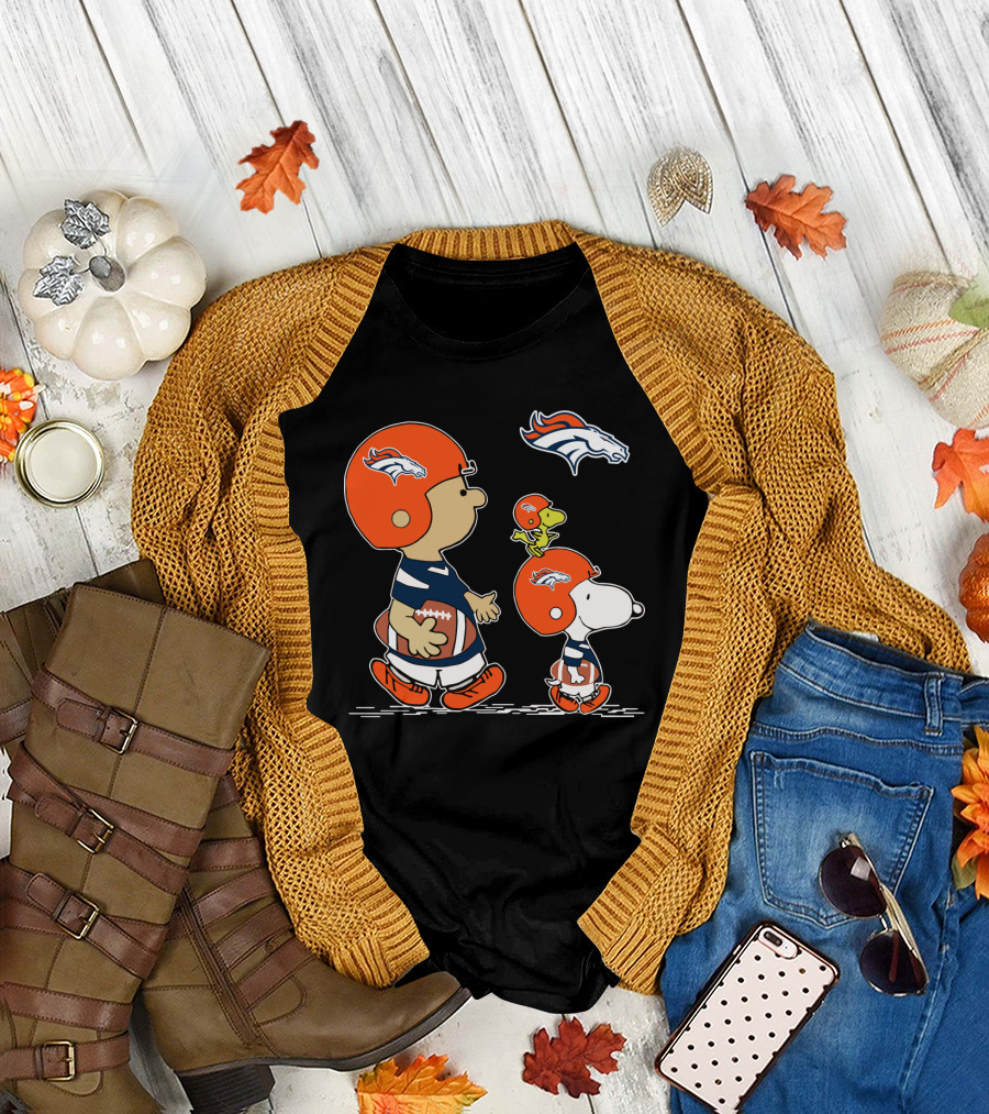 Denver Broncos Peanuts Characters Football Team T-Shirt