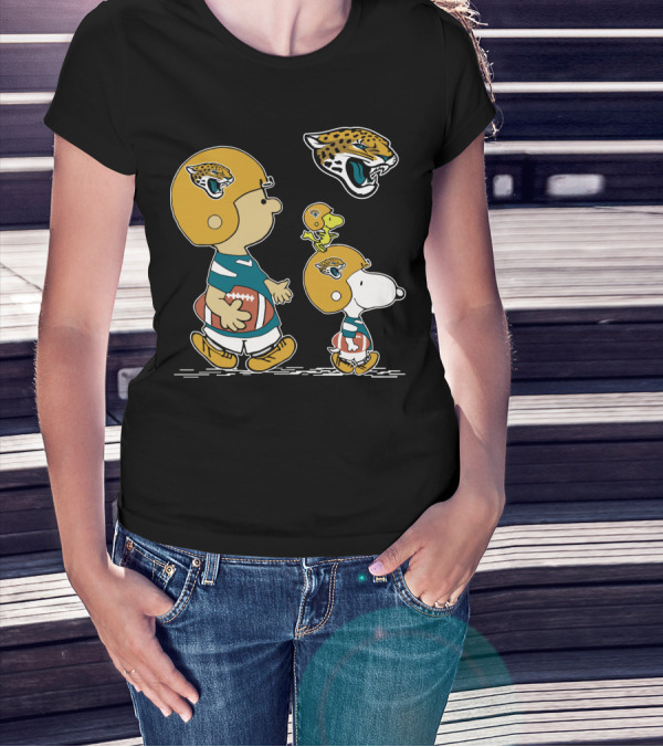 Jacksonville Jaguars Snoopy And Peanuts Football T-Shirt