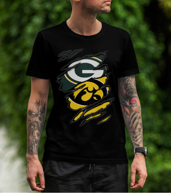 Packers Green Bay Iowa Hawkeyes Football Fan Pride T-Shirt