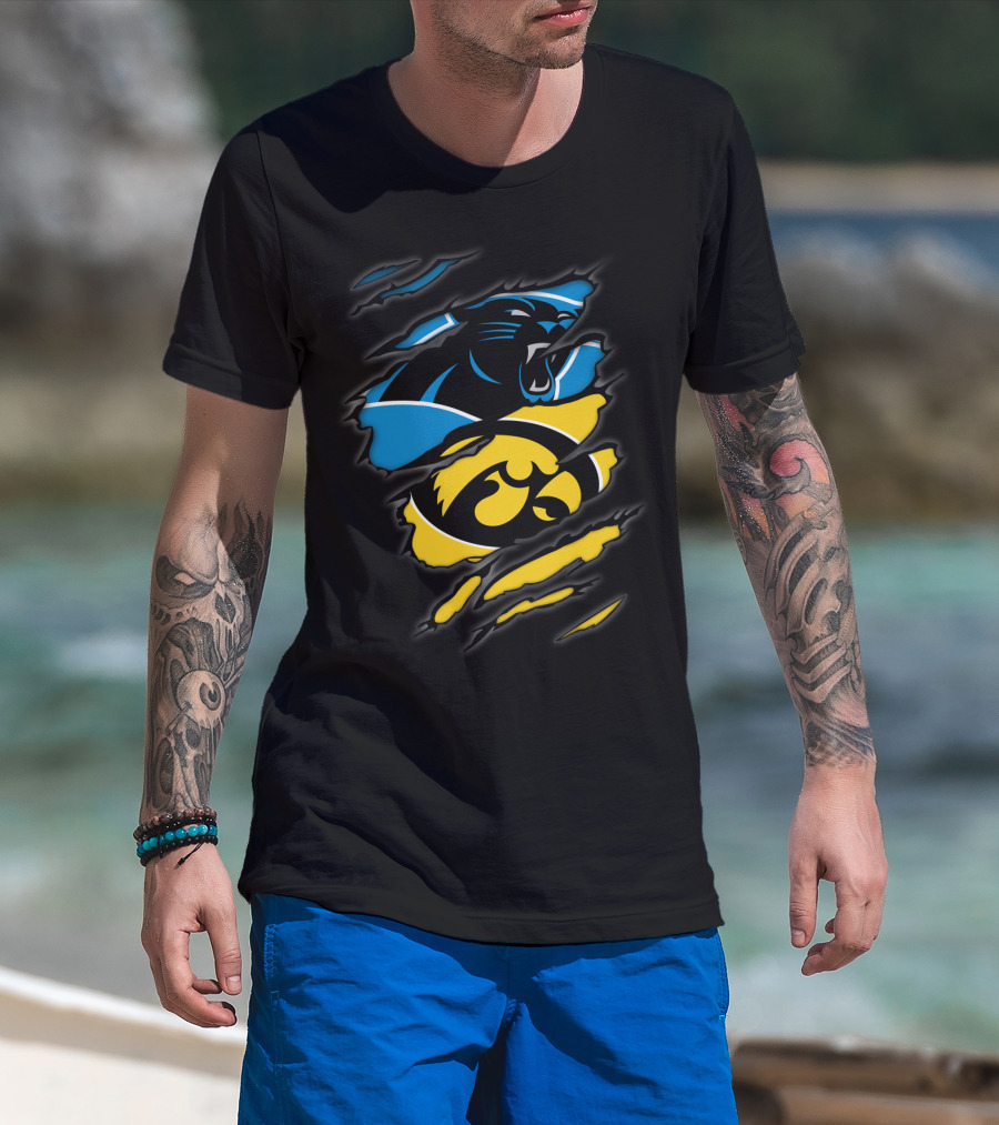 Carolina Panthers Iowa Hawkeyes Mashup T-Shirt
