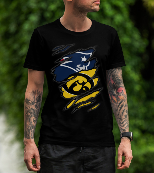 New England Patriots Iowa Hawkeyes Mashup T-Shirt