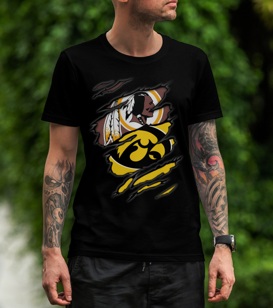 Redskins Iowa Hawkeyes Logo Mashup T-Shirt