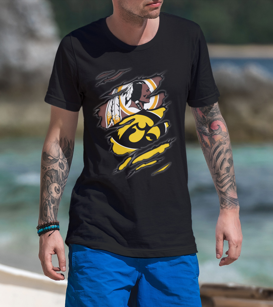 Redskins Iowa Hawkeyes Logo Mashup T-Shirt