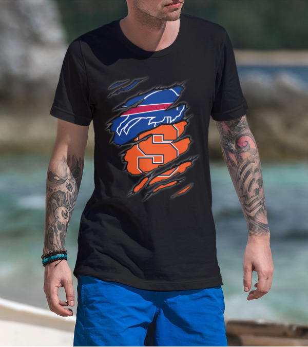 Buffalo Bills And Syracuse Orange Torn T-Shirt