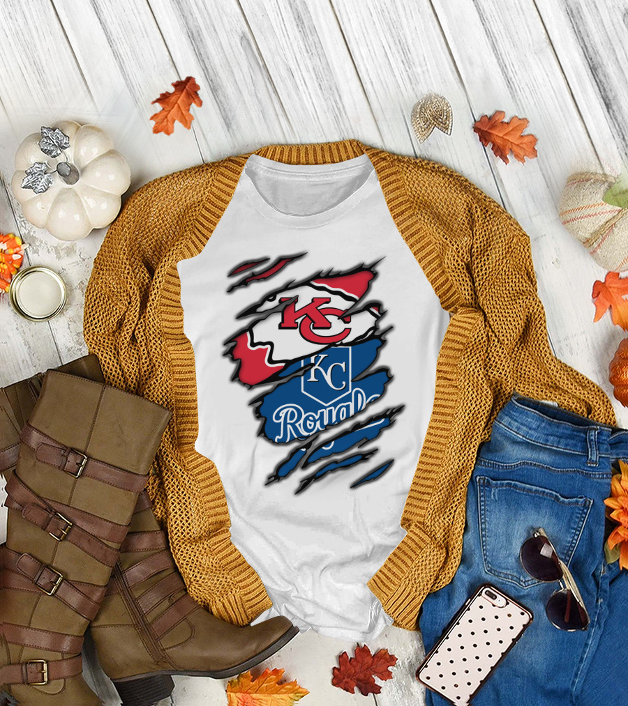 Kansas City Chiefs KC Royals Torn Elements T-Shirt