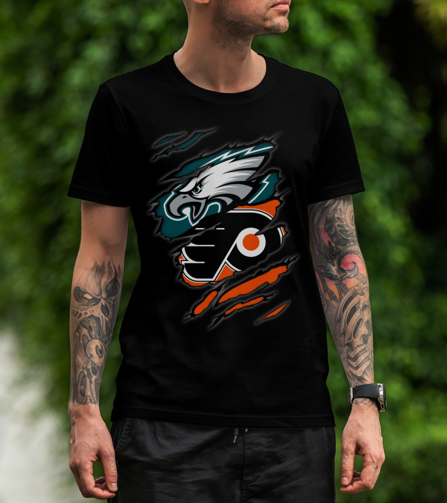 Eagles Flyers Football Hockey Team Logo Mashup T-Shirt