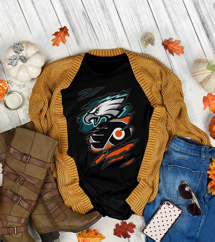 Eagles Flyers Football Hockey Team Logo Mashup T-Shirt