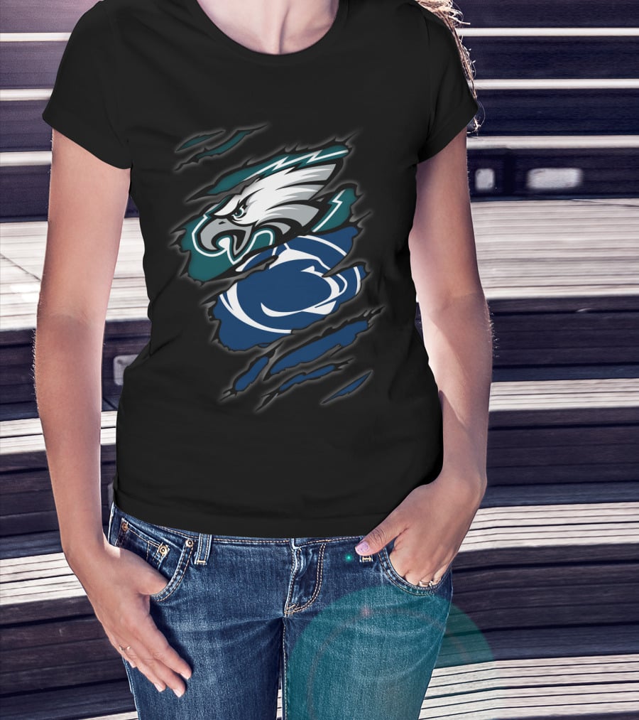 Eagles Penn State Nittany Lions Claw Marks Logo Fusion T-Shirt