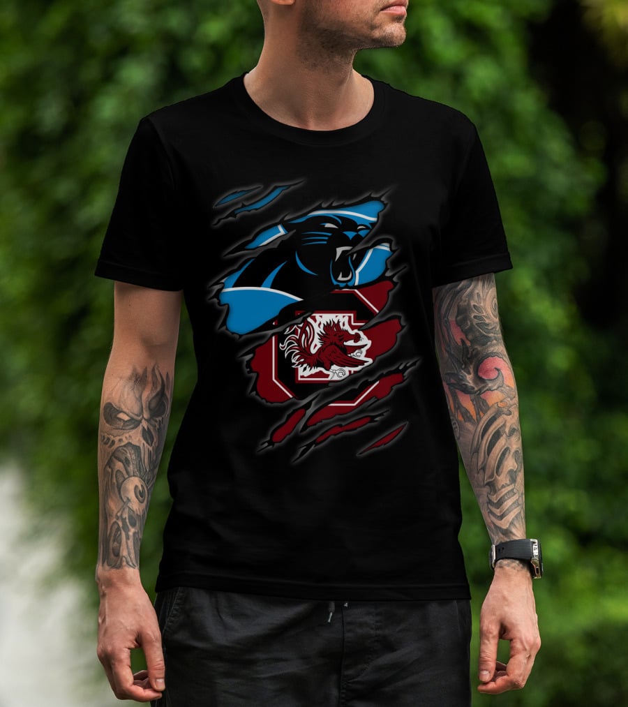 Carolina Panthers South Carolina Gamecocks Logo Mashup T-Shirt