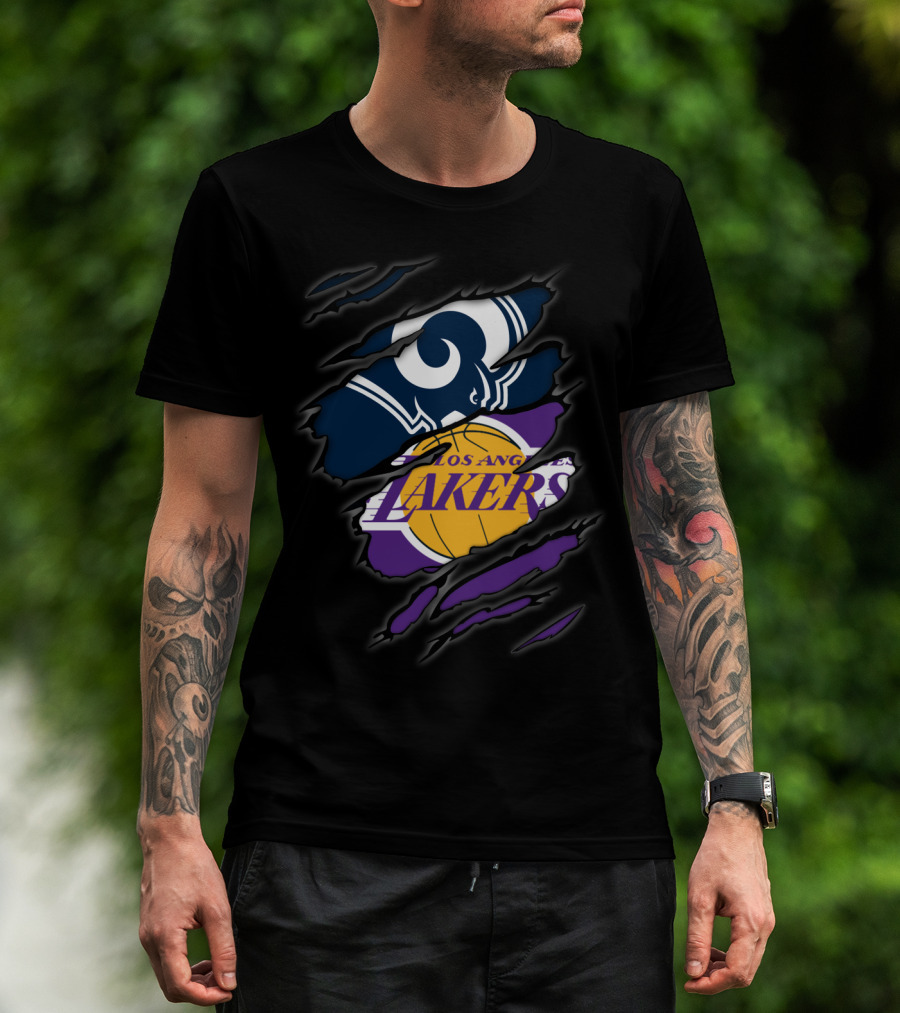 Los Angeles Rams Los Angeles Lakers Teams Fusion T-Shirt