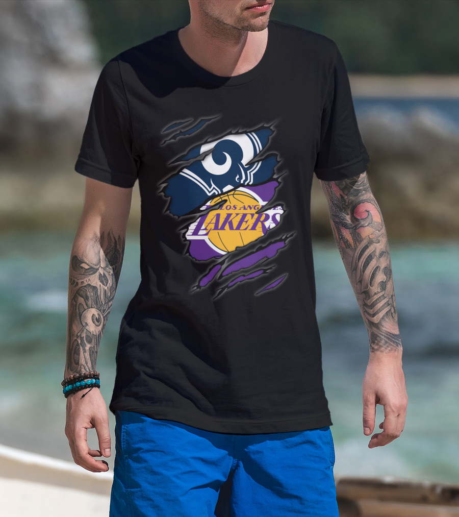 Los Angeles Rams Los Angeles Lakers Teams Fusion T-Shirt