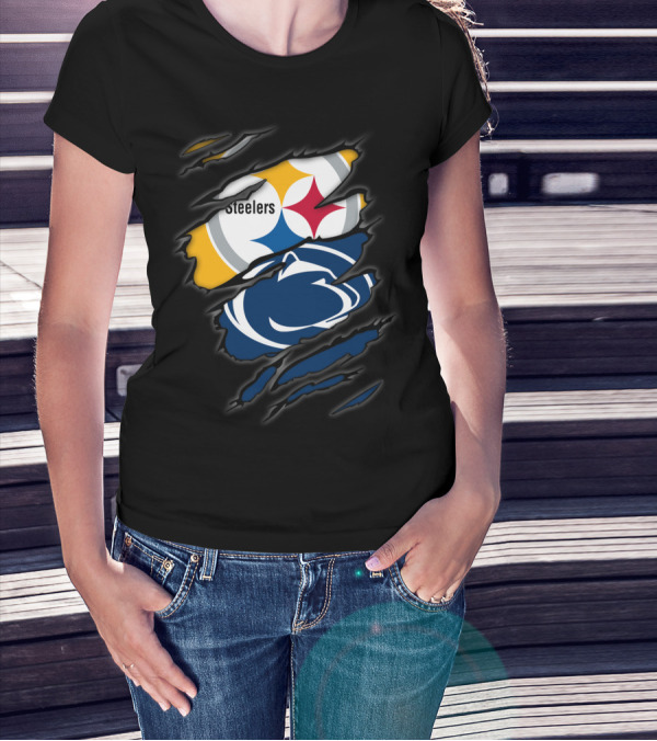Steelers Penn State Logo Fusion Fan T-Shirt