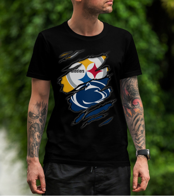Steelers Penn State Logo Fusion Fan T-Shirt